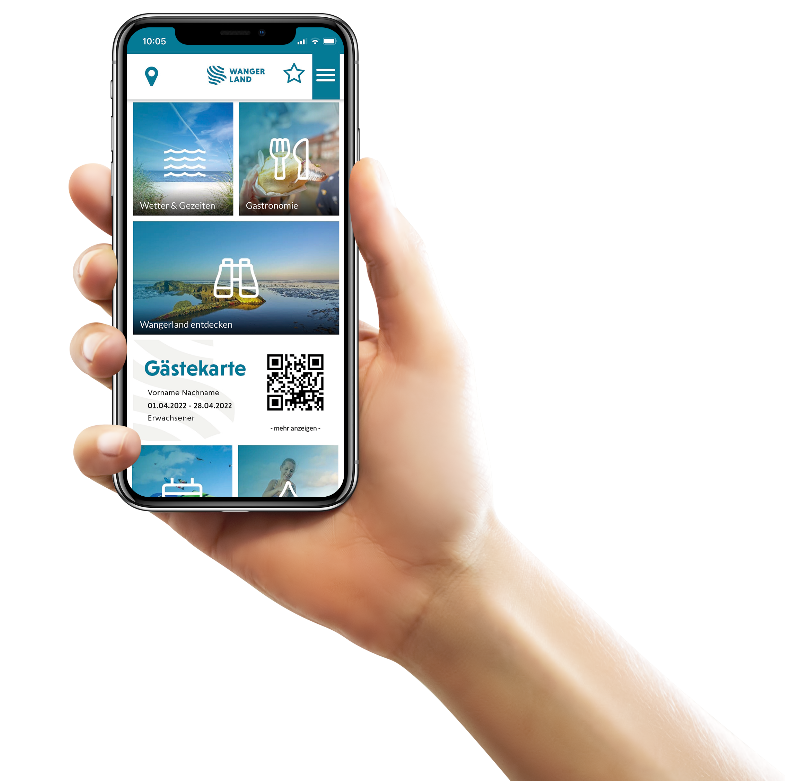 Digitale Gästekarte Abbildung der Web-App der digitalen Gästekarte