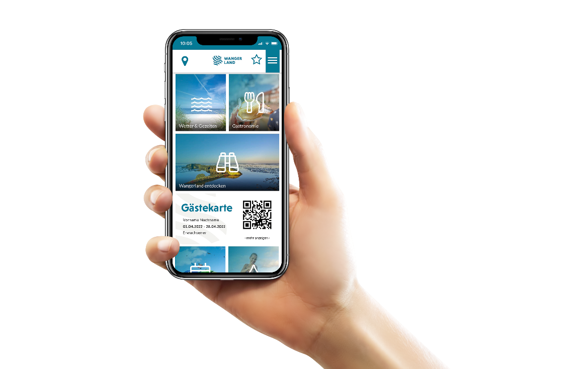 Abbildung der Web-App der digitalen Gästekarte